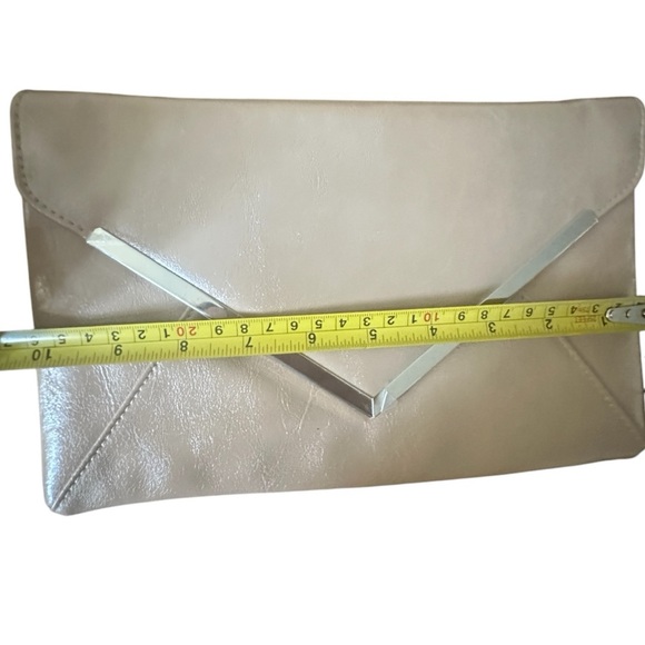 INC International Concepts Envelope Purse Clutch Faux Leather Taupe - Picture 8 of 9